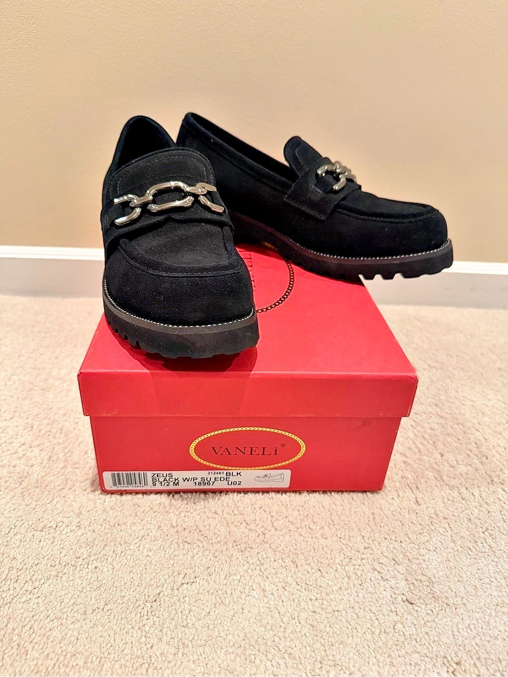 VanEli Zeus Black Chain Loafers